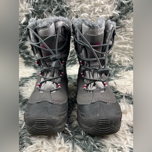 Columbia Kids Girls Gray Insulated Lind Snow Boots Waterproof Faux Fur Size 4 - Picture 1 of 16